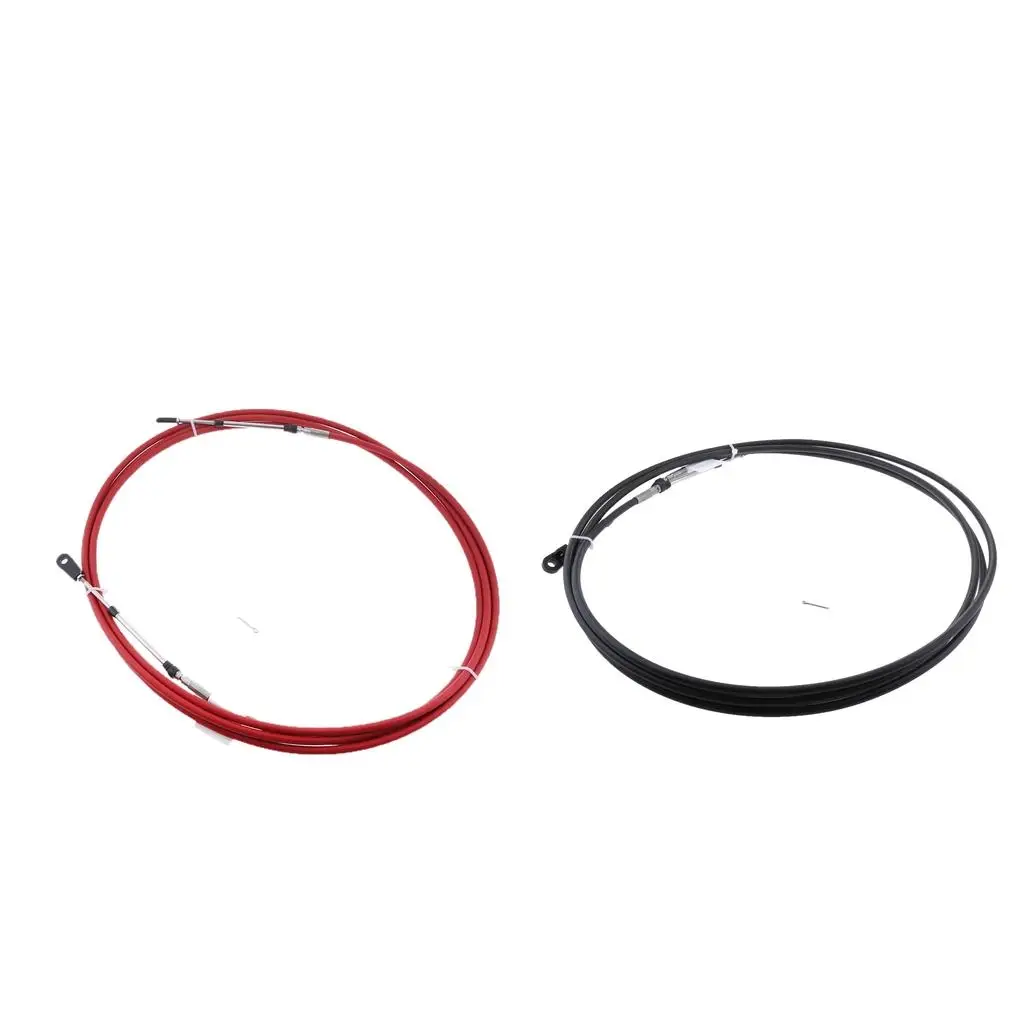 

2x 15Ft Boat Marine Throttle Control Cable for Outboard (Red / Black)