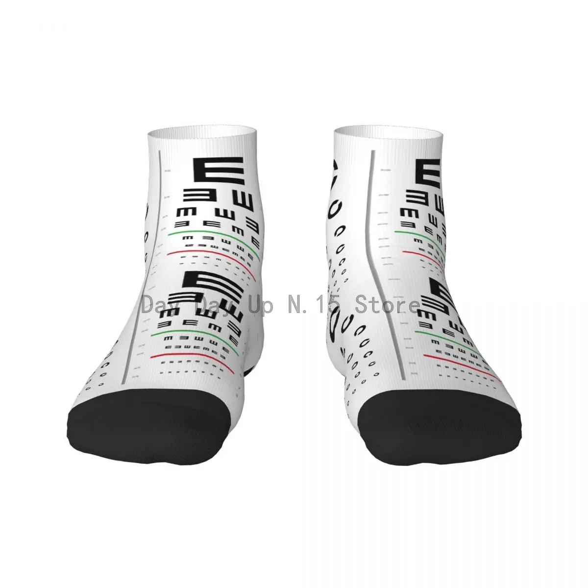 

Cool Print Eye Test Snellen Chart Socks for Women Men Stretch Summer Autumn Winter Optometrist Optician Crew Socks
