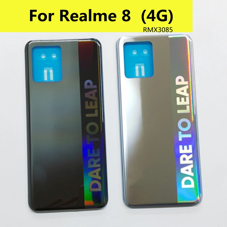 

6.5" For Realme 8 4G Back Housing Back Cover Battery Case RMX3085 For Realme 8 Battery Cover Replacement