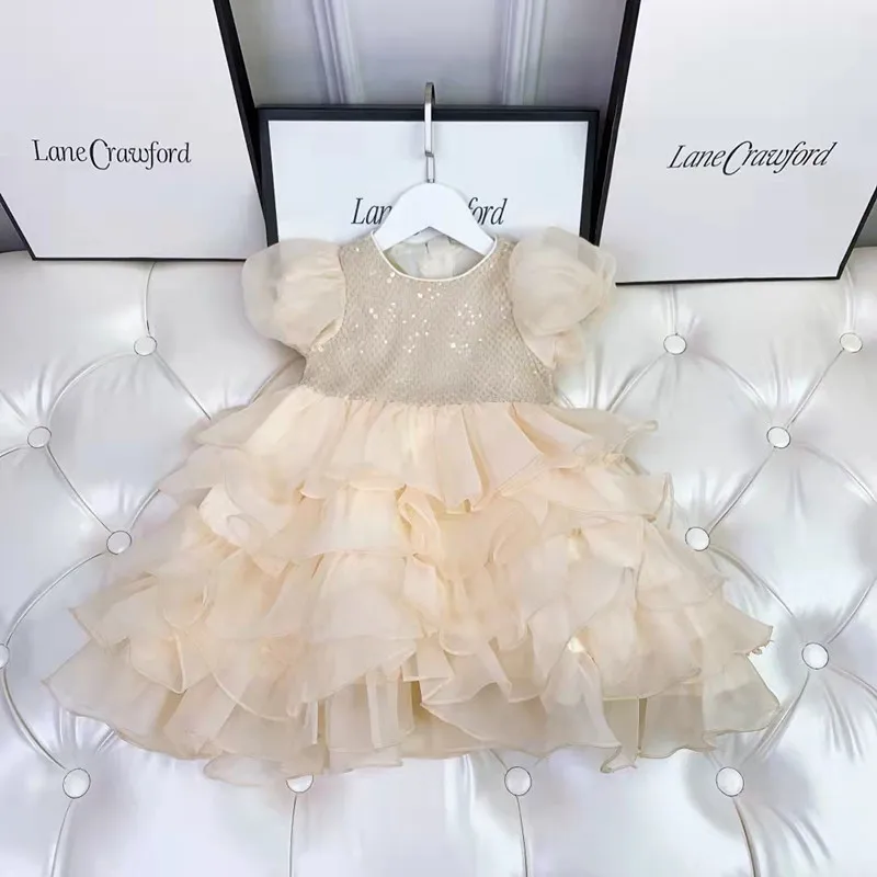 

girl's Sweet Beige Party Dress