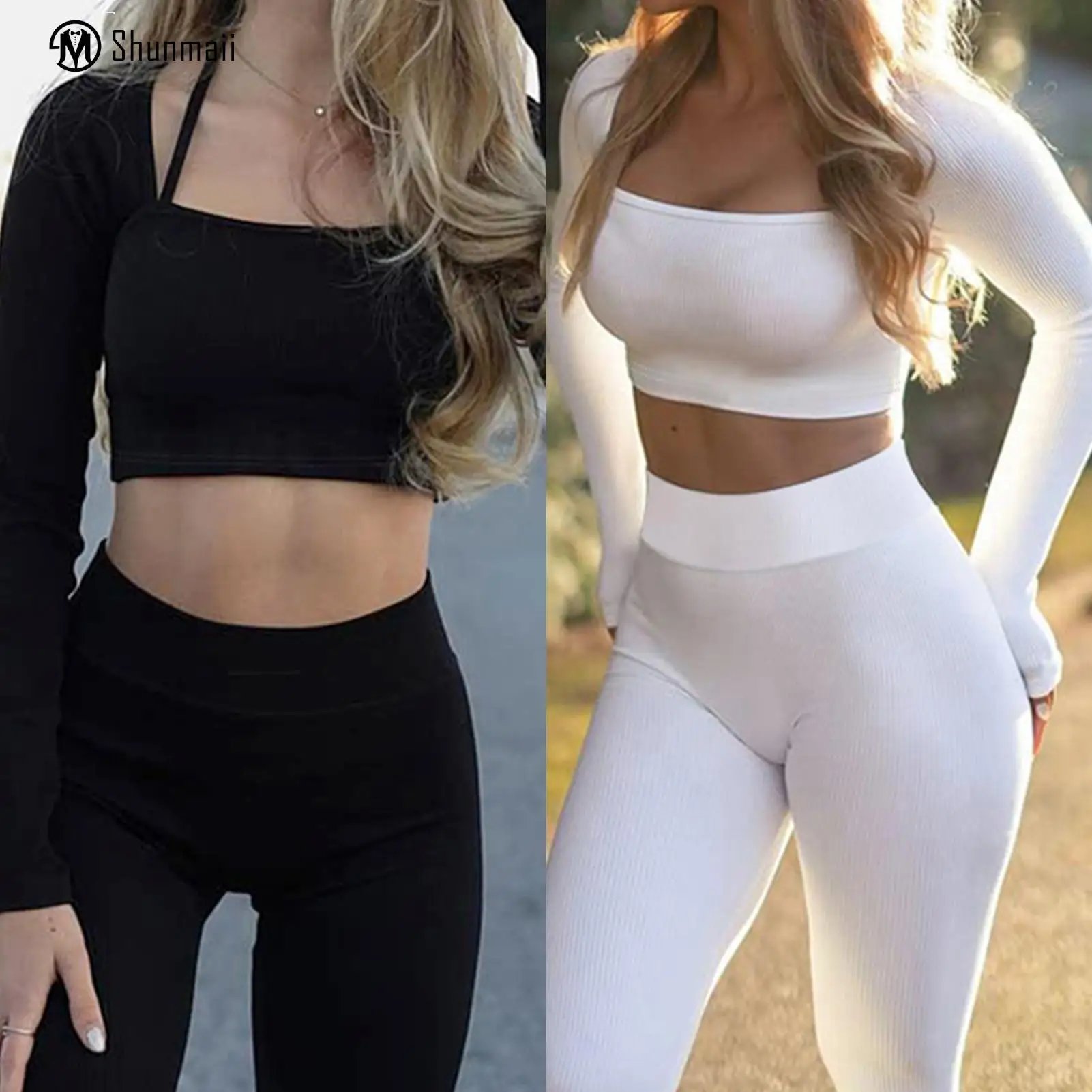 

Женские облегающие брюки, спортивный костюм, однотонный Повседневный Топ с длинным рукавом и брюки, облегающий Модный женский спортивный костюм в полоску