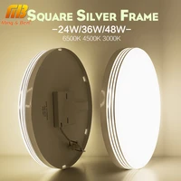 round led ceiling lamps silver frame natural white lustre lighting 48w 36w 24w ceiling lights for bedroom living room decoration