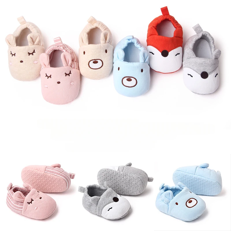 

Мультяшные носки для новорожденных, обувь для мальчиков, девочек, звезда, начинающих ходить, пинетки, хлопковые удобные мягкие Нескользящие теплые детские ботинки
