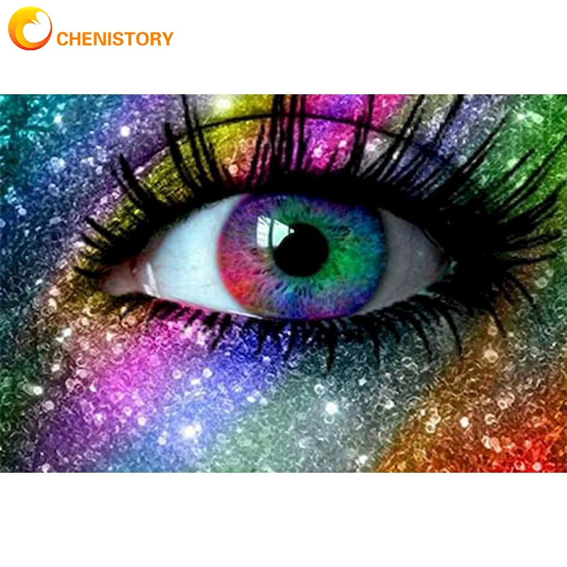 

CHENISTORY Full Square/Round Diamond Painting Scenery 5D DIY Diamond Embroidery Kits Eyes Mosaic Rhinestone Pattern Home Decor