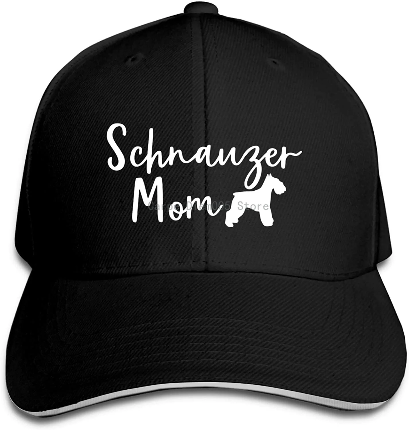 

Schnauzer Mom Baseball Cap Adjustable Snapback Trucker Hat Dad Cap for Women Men Black