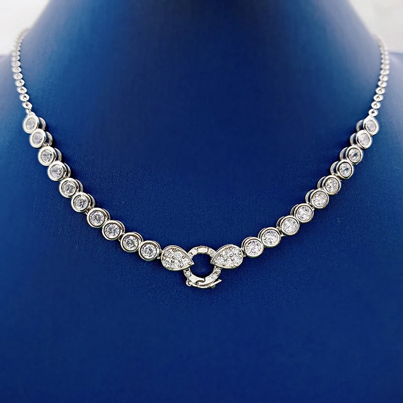 Цепочка с подвеской в виде муассанита серебро пробы | Украшения и аксессуары