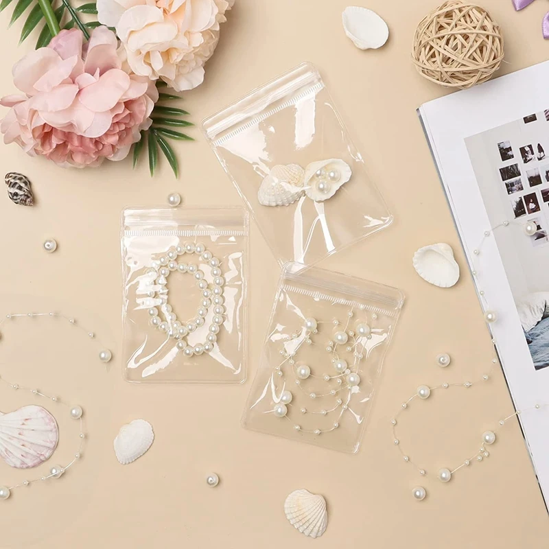 200 Pcs PVC Jewelry Bags Self Seal Jewelry Storage Bags Clear Zipper Lock Bags Sealable Jewelry Storage Bags 2.7X3.9Inch