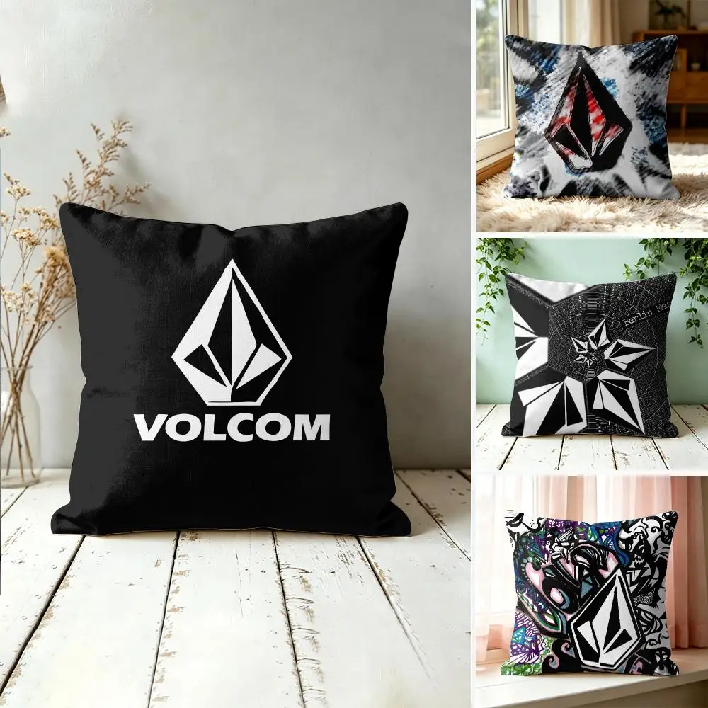 Фото Наволочка V-Volcom с модным логотипом, квадратная декоративная подушка 40x40 см для дивана, спальни, гостиной, домашнего декора. №1