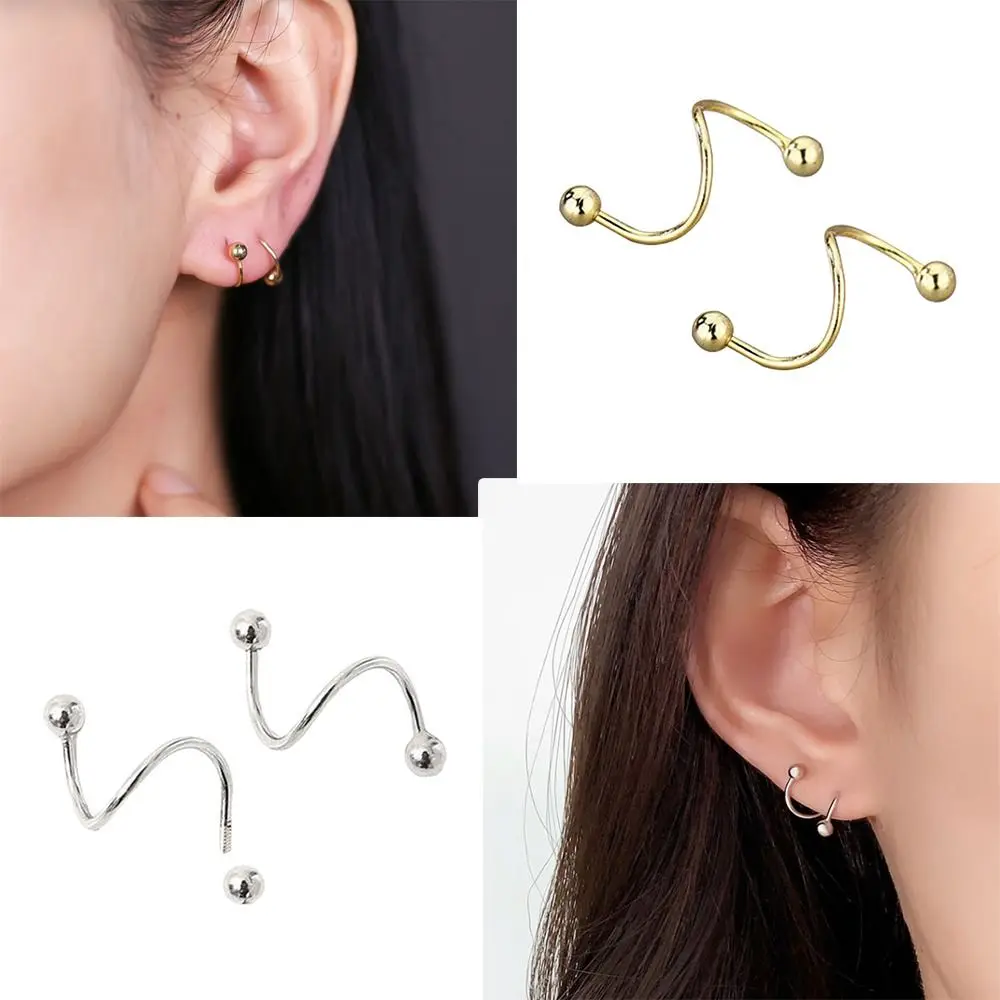 

5pair Gifts Twisted Spiral Cartilage Stainless Steel Jewelry Earring Piercing