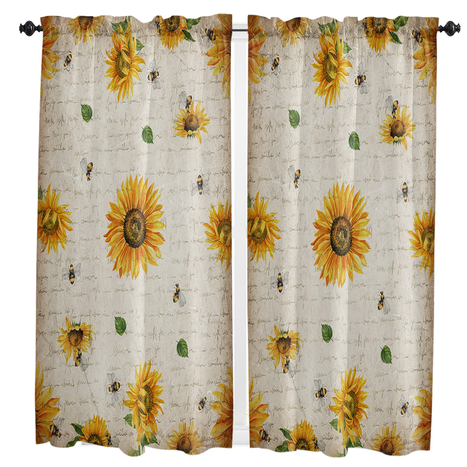 

Sunflower Country Style Flower Curtain Home Decoration Living Room Short Curtains Window Treatments For Kitchen Bedroom