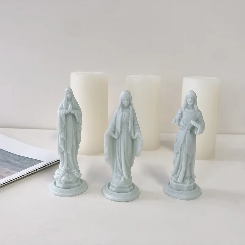 

Virgin Mary Candle Silicone Molds DIY 3D Plaster Doll Scented Candles Home Ornaments Mold for Gypsum Candle Making Supplies