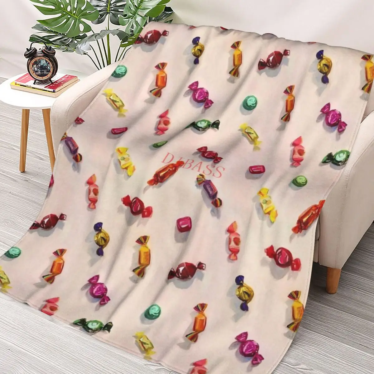 

Sweet Candy Painted Pattern 3D Printed Flannel Throw Blanket
