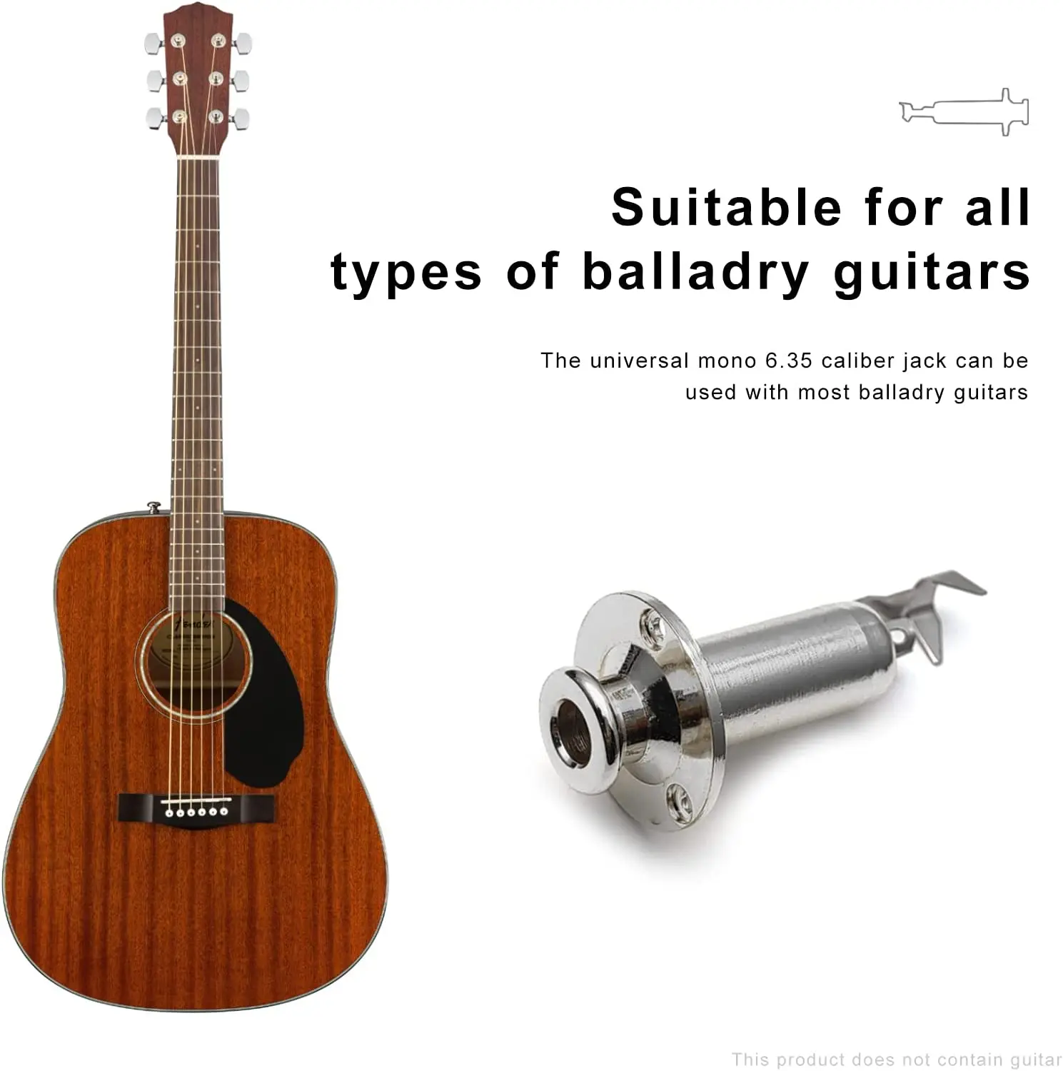 6.35mm Chrome Mono End Pin Jack Acoustic Electric Guitar Bass Endpin Output Jack Strap Button Jack Socket Guitar Accessories enlarge