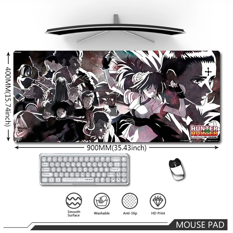 

Коврик для мыши Hunter X Hunter с аниме, коврики для клавиатуры XXL, большие коврики для ноутбука с мангой, настольные коврики из натурального каучук...