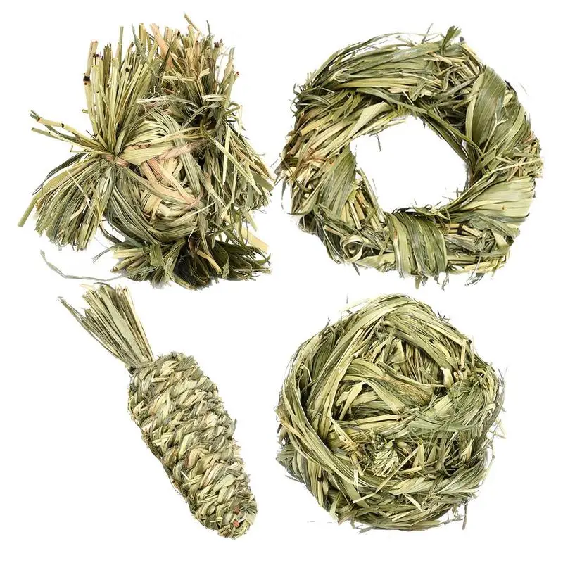 

Grass Ball Grass Ring Pet Teeth Grinding Toys Hamster Rabbit Chew Toy Tooth Cleaning Molar Small Animal Accessories