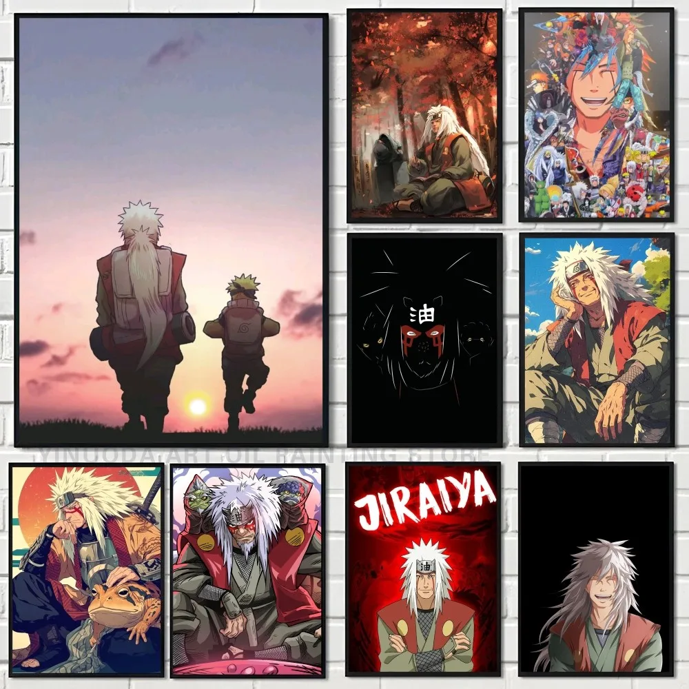 Аниме N-Naruto JIRAIYA 1 шт. самоклеящийся постер искусство детской кофейни бара Декор