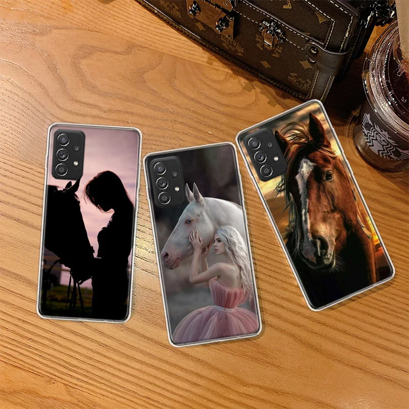 Чехол для телефона Running Horse с животными Galaxy A12 A22 A32 A42 A52 A52S A72 Samsung A73 A53 A33 A23 A13 A9 A8 A7 A6
