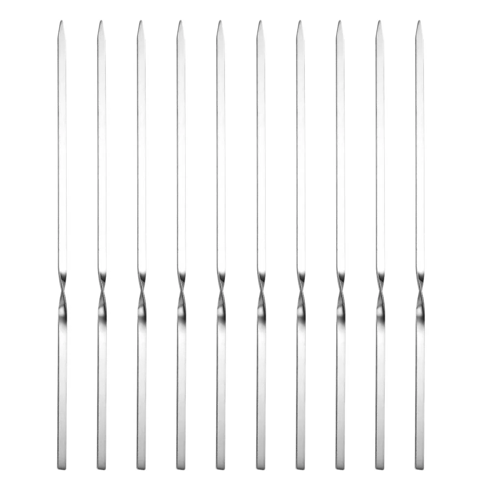 

1 Set 30 Pcs Stainless Steel Skewers Reusable Barbecue Skewer (Silver)
