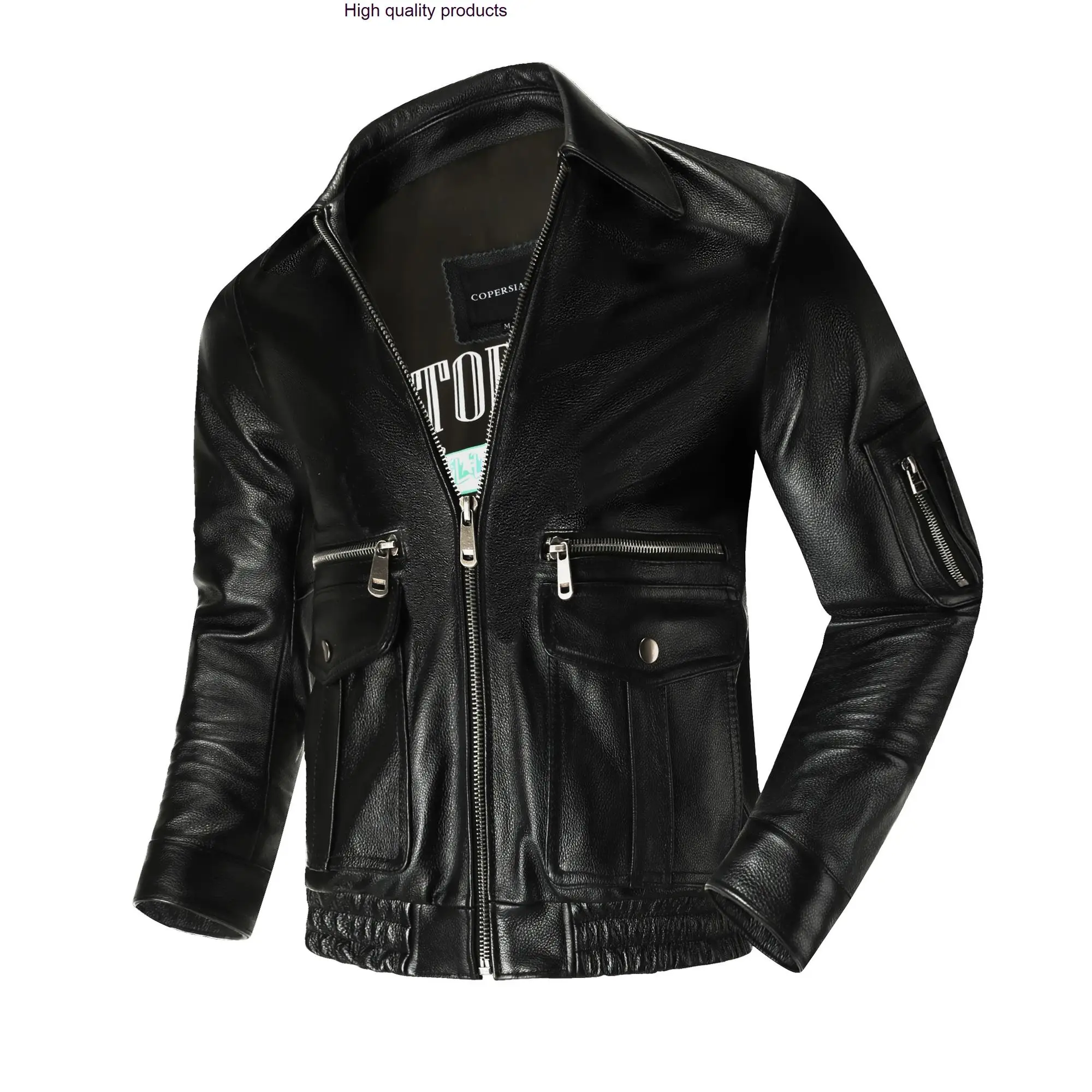 

Air A2 Force Flight Genuine Leather Men's Cowhide Graphite Old Riding Suit Lapel Short Vintage Jacket