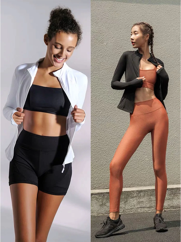 NWT Women's Jackets Sports Top Windbreaker For Running Fitness Long Sleeve Yoga Sportswear Clothing Gym Workout Clothes