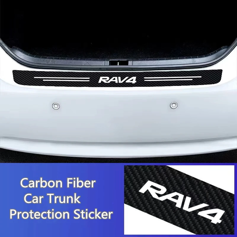 

Carbon Fiber Car Sticker Car Door Trunk Protective Strip for Toyota RAV4 XA20 XA30 XA40 XA50 2021 2020 2019 2018 - 2000