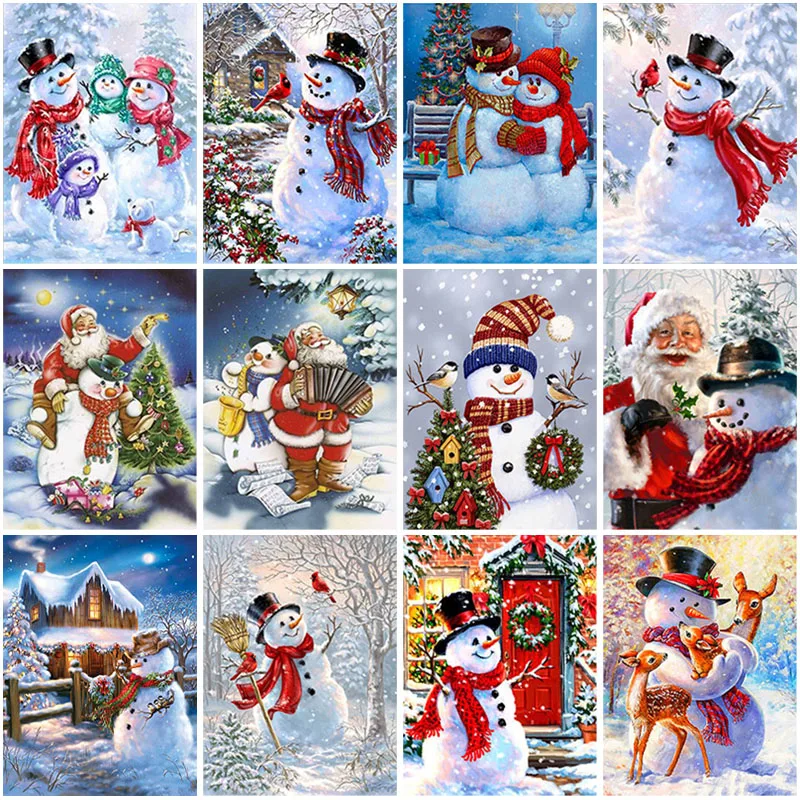 

DIY Snowman 5D Diamond Painting Full Square Drill Mosaic Cartoon Diamond Embroidery Christmas Gift Wall Art Home Decor