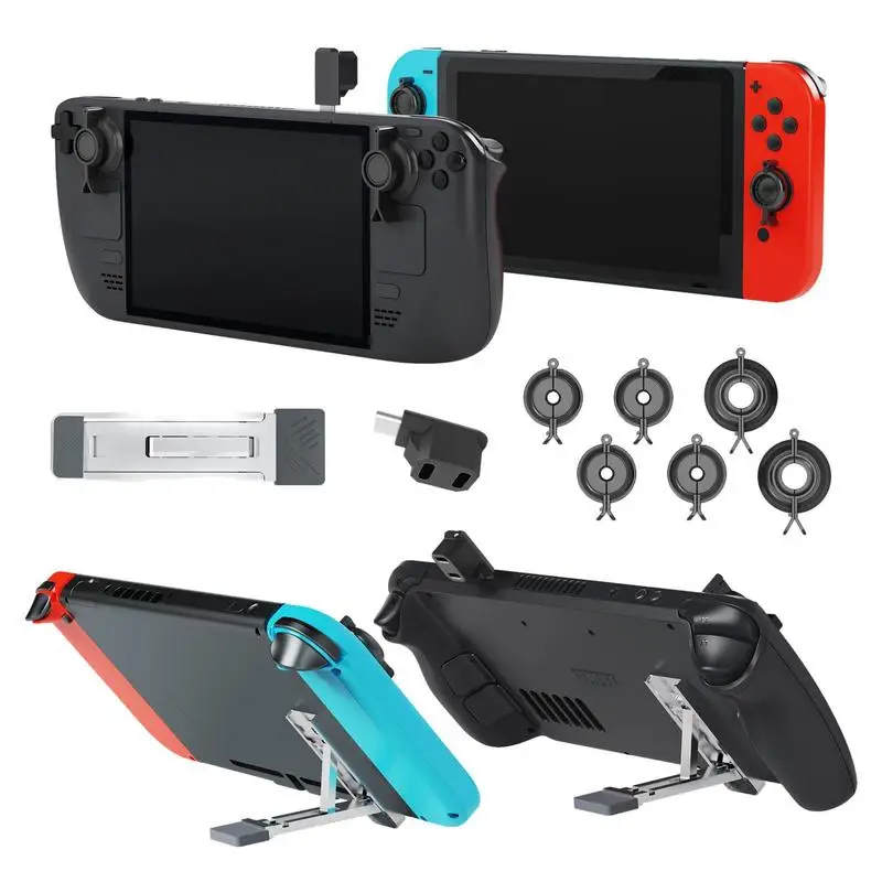 

Game Console Accessories Back Bracket Set USB C Adaptor Rocker Cap For Steams Deck Compatible Tablet Smartphones Game Consoles