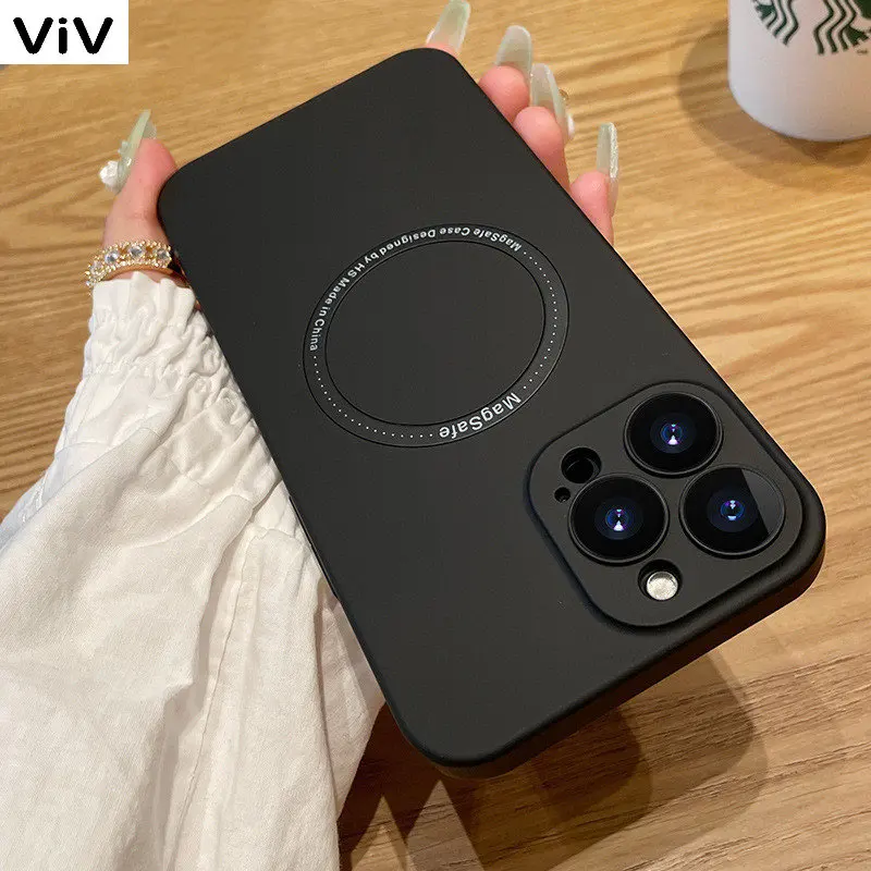

Ultra Thin Slim Hard PC Matte Magnetic For Magsafe Wireless Charging Case For iPhone 14 13 12 11 Pro Max Lens Camera Glass Cover