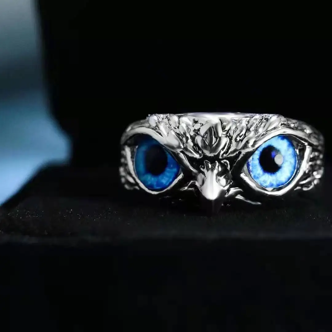

Charm Vintage Cute Men and Women Simple Design Owl Ring Silver Color Engagement Wedding Rings Jewelry Gifts