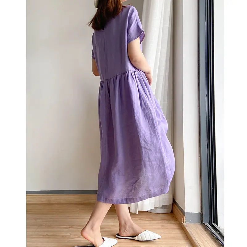 

Loose Cotton Dress Women's Summer 2022 New Large Size Mid-length Skirt
