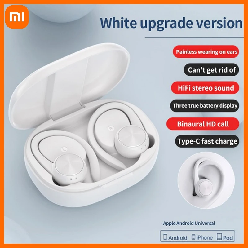 

Sports TWS Bluetooth Earphone HiFi Stereo Music Wireless Headphone Ear Hook Earbuds with Microphone Waterproof Gaming Headset