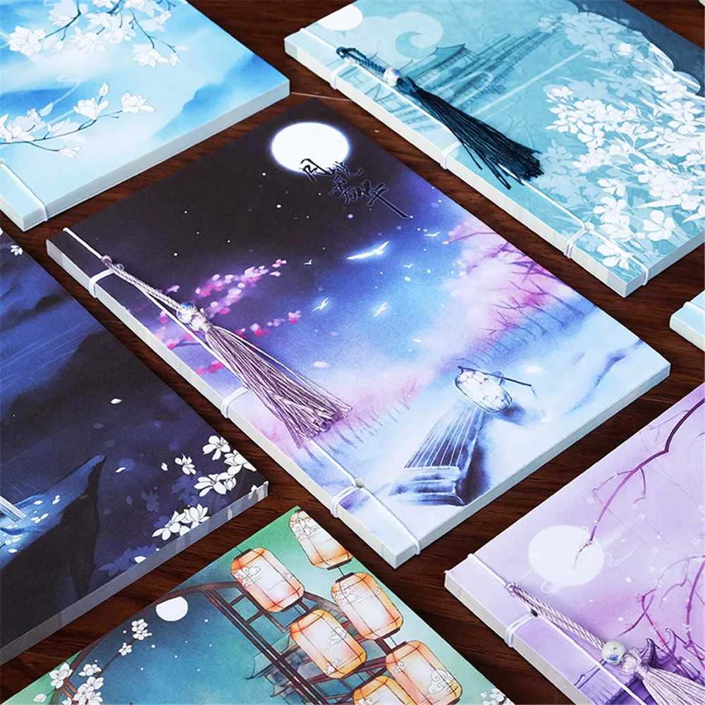 Классический блокнот в китайском стиле с рисунком, ретро скетчбуки ручной работы с кисточками, блокнот, аксессуары для молочных продуктов, канцелярские подарки