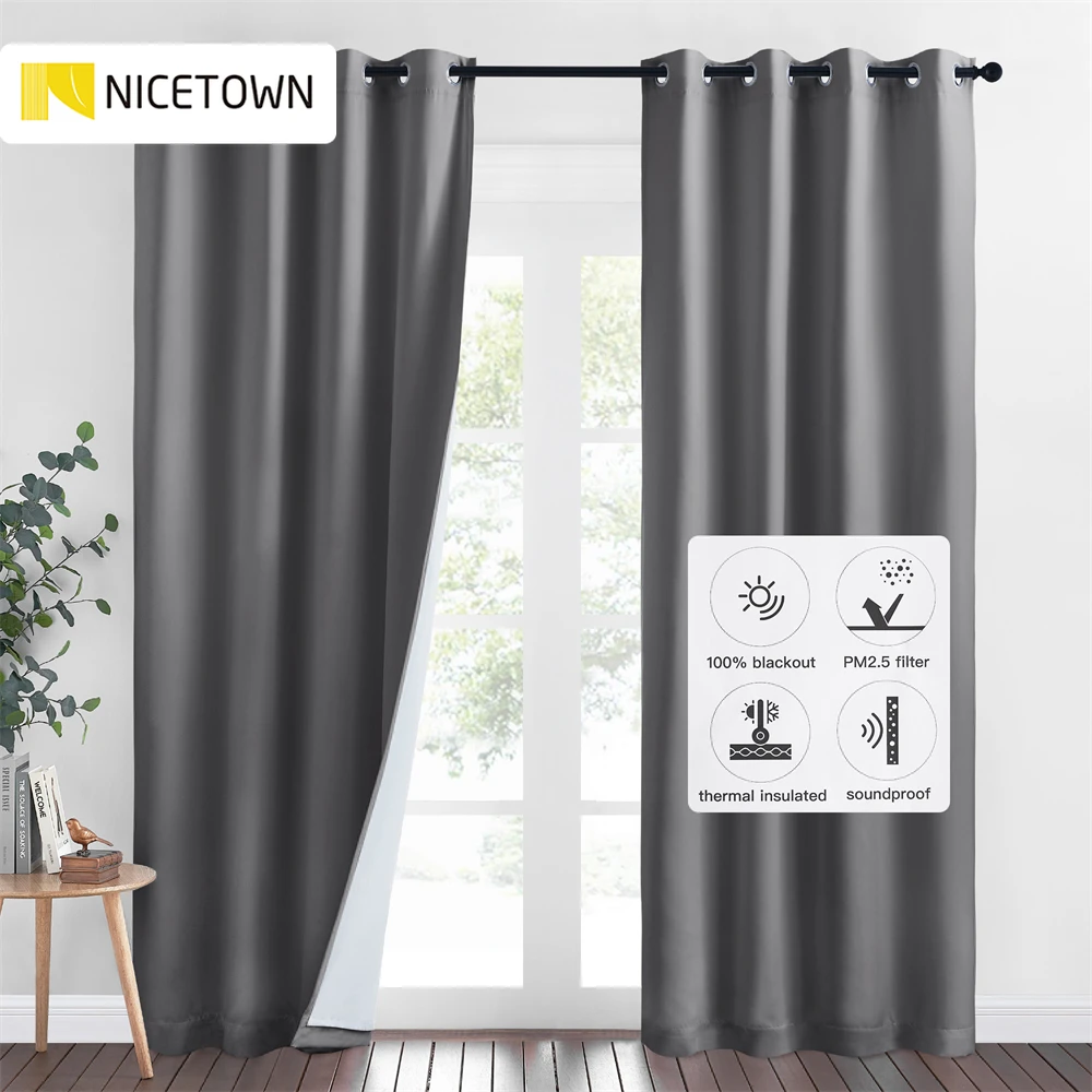 

Звукоизоляция NICETOWN, 100% затемненные занавески, шумоизоляция, занавески для детского сада/дневного сна/спальни