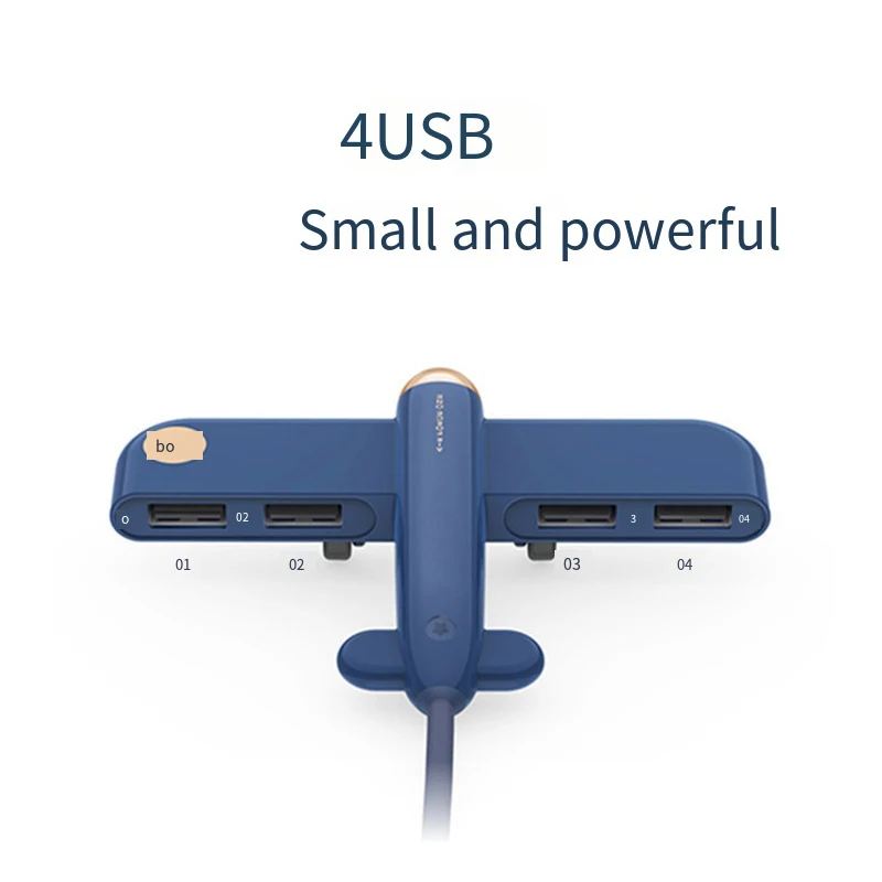 

USB HUB Aircraft Docking Station one for four USB2.0*4 sockets 1.2m cute suitable for MacBook Air Pro Computer not take up space