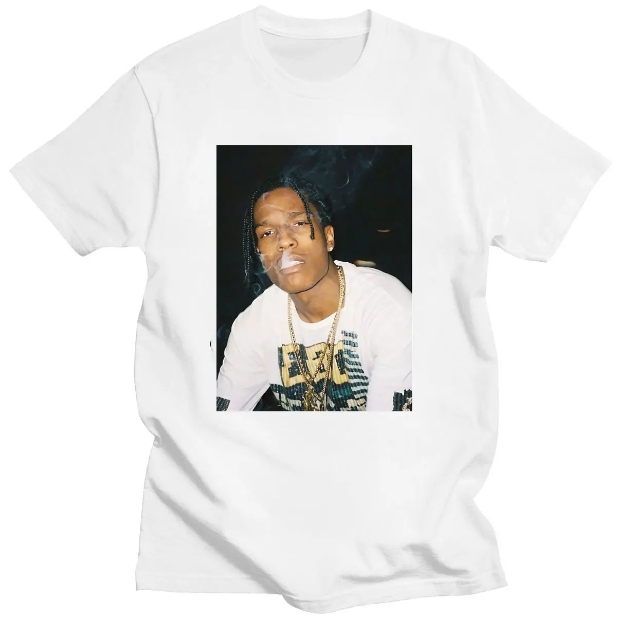 New A$AP T-Shirts Rapper ASAP Rocky Print Streetwear Men Women Fashion Oversized T Shirt Pure Cotton Hip Hop Tees Tops Clothing images - 6