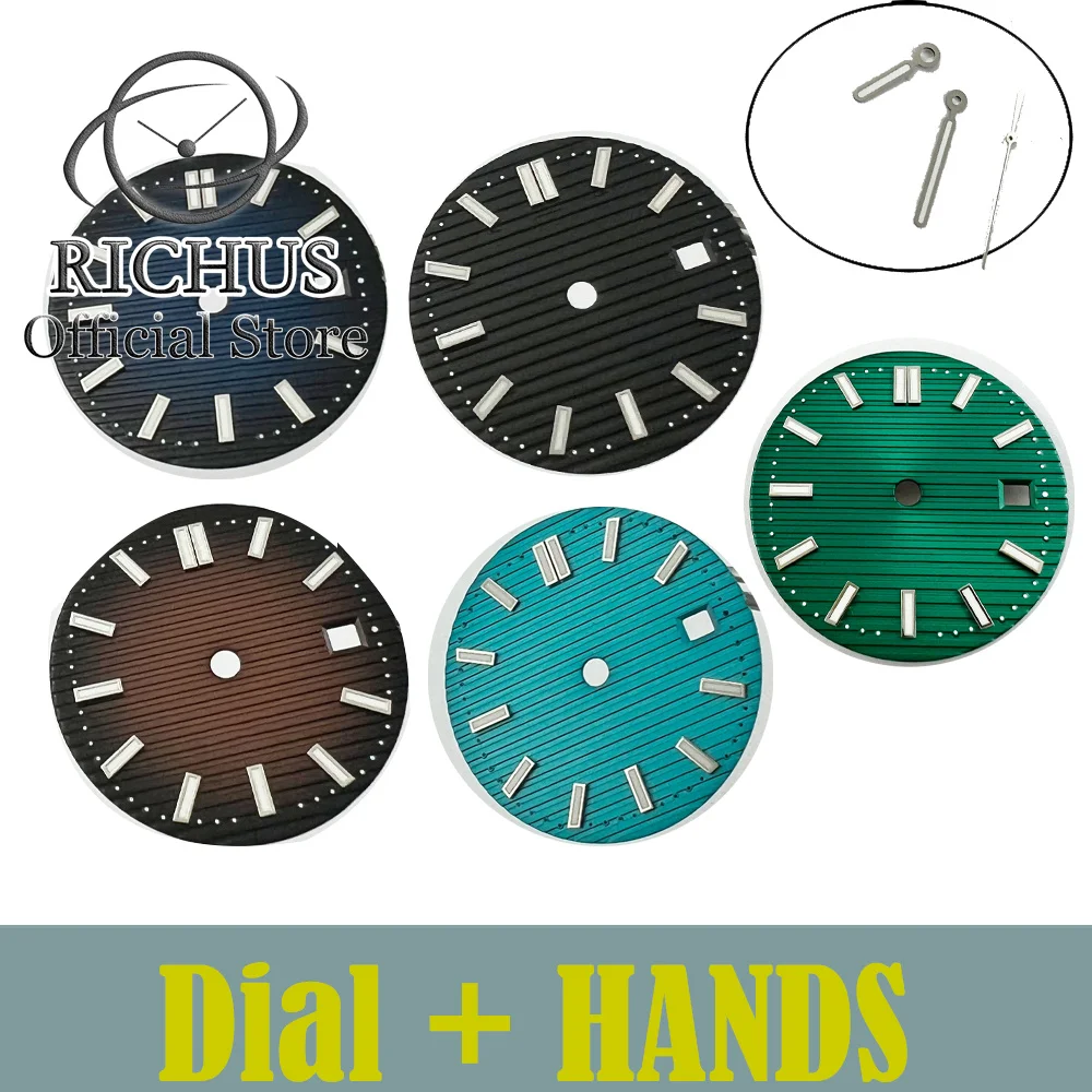 

29.8mm Watch Dial NH35 NH36 dial hand Luminous Sterile Blue White Black Coffee fit NH35 Square Case Automatic Movement Men watch