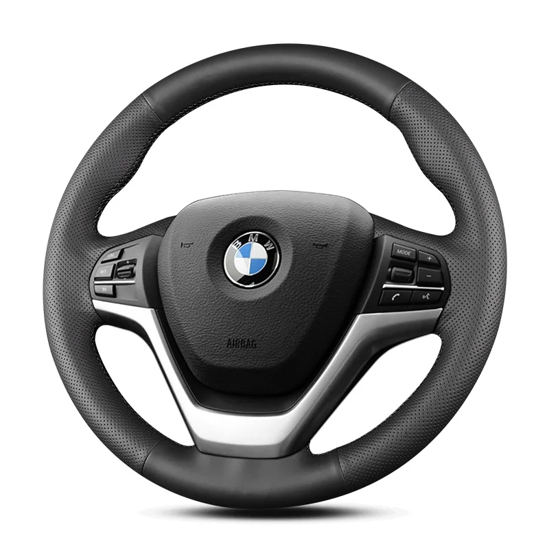 

Чехол на руль из черной кожи ручной работы для BMW X6