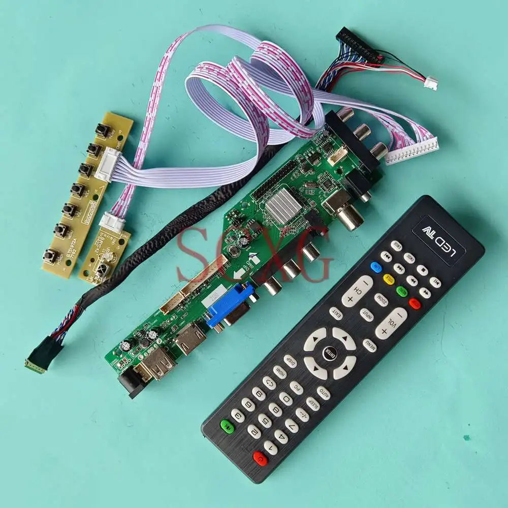 

LCD Driver Control Board Work Fit HT140WXB-100 1366 768 DVB Digital Signal LVDS 40 Pin VGA AV USB HDMI-Compatible 14" Monitor