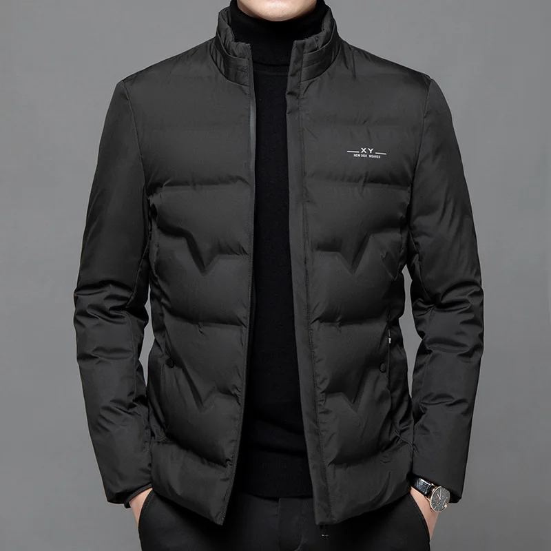 Мужская зимняя парка с воротником-стойкой