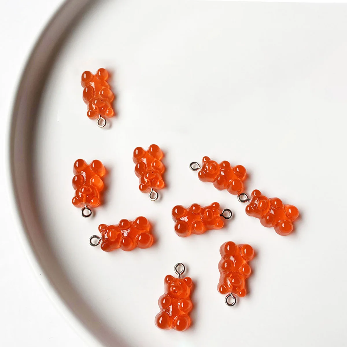10pcs Acrylic Candy Color Gummy Bear Charms for Jewelry Making DIY Pendant Cute Earrings Bracelet Necklace Creative  Accessories