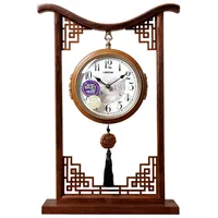 Chinese-Style Solid Wood Double-Sided Clock Desktop Pendulum Clock Display Ancient Clock Clock Old-Fashioned Home Living Room