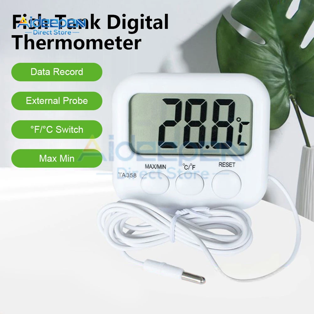 

Standing Station Mini LCD Digital Thermometer With Probe Sensor Swimming Fish Tank Pool Refrigerator Water Tank With 1.5M Cable