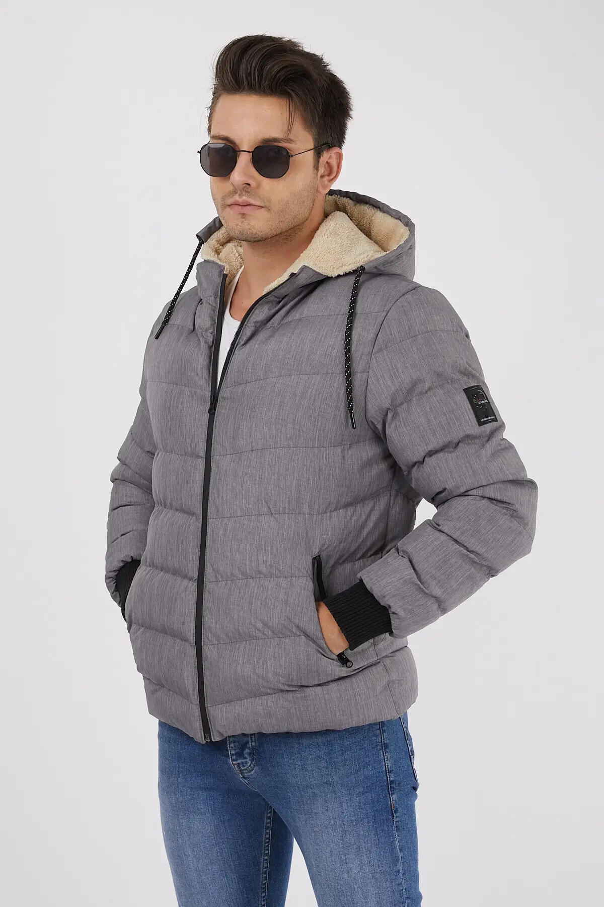 Pearl Kurk Detailed Light Gray Color Men's Inflatables