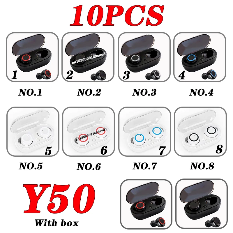 

10PCS Y50 TWS Bluetooth Headphones Earphone Wireless Headset 2023 Women Men Smart Sports Gaming Earbuds Hifi Stereo PK F9-5C