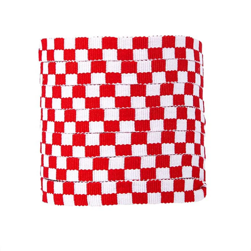 New 1CM Colorful Man Women Flat Black White Grid Shoe Laces Polyester Printing Checkered Ribbons Shoelaces Mosaic Shoelaces