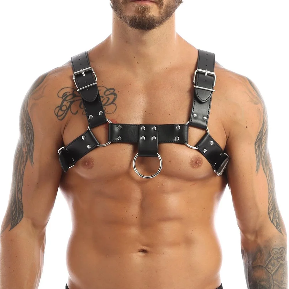 

Harness Mens Erotic Lingerie Chest Strap Tops Adjustable Body Chest Harness Bondage Costumes Buckle Straps Hot Sexy Harness