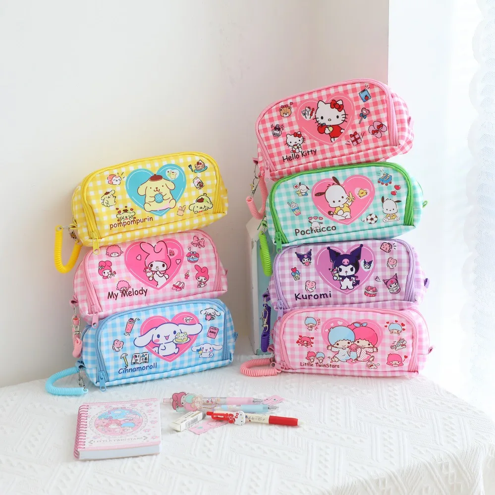 

Anime Kuromi Storage Bag Sanrio My Melody Kawaii Cinnamoroll Pochacco Cartoon Cute Travel Toiletries Makeup Bags Toy Girls Gifts