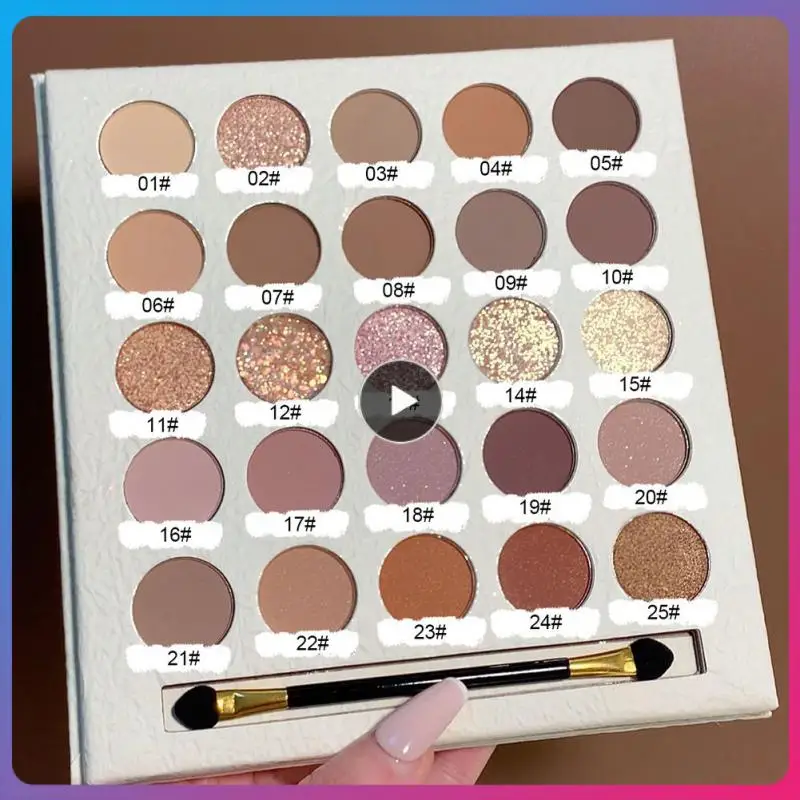 

25 Colors Eyeshadow Pearly Matte Earth Color Eyeshadow Palette Shiny Sequins Eye Shadow Eye Pigments Long Lasting Makeup
