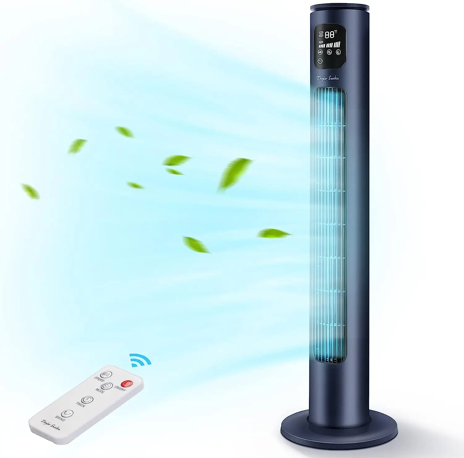 

Swoden Fan with Remote, Oscillating Quiet Standing Bladeless Fans, 40\u201D Portable Powerful Floor Fan Cooling for Home, Bedro