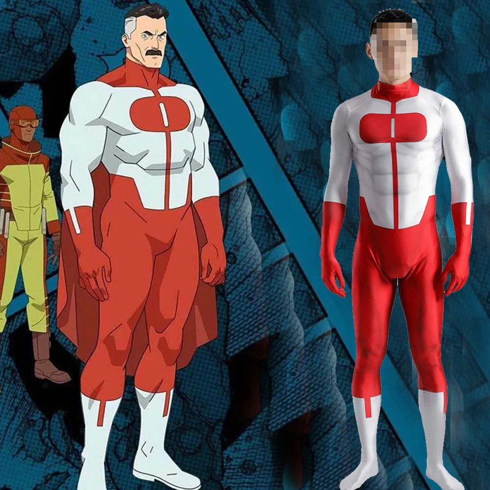 

Invincible Omni-Man Cosplay Costumes 3D Printed Jumpsuits Superhero Nolan Grayson Zentai Bodysuit Halloween Carnival Suit